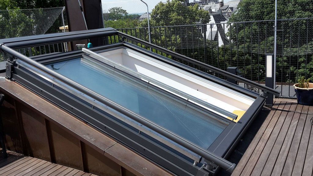 GSL.GLASOLUX Dachschiebefenster DS - als Zugang zur Dachterrasse